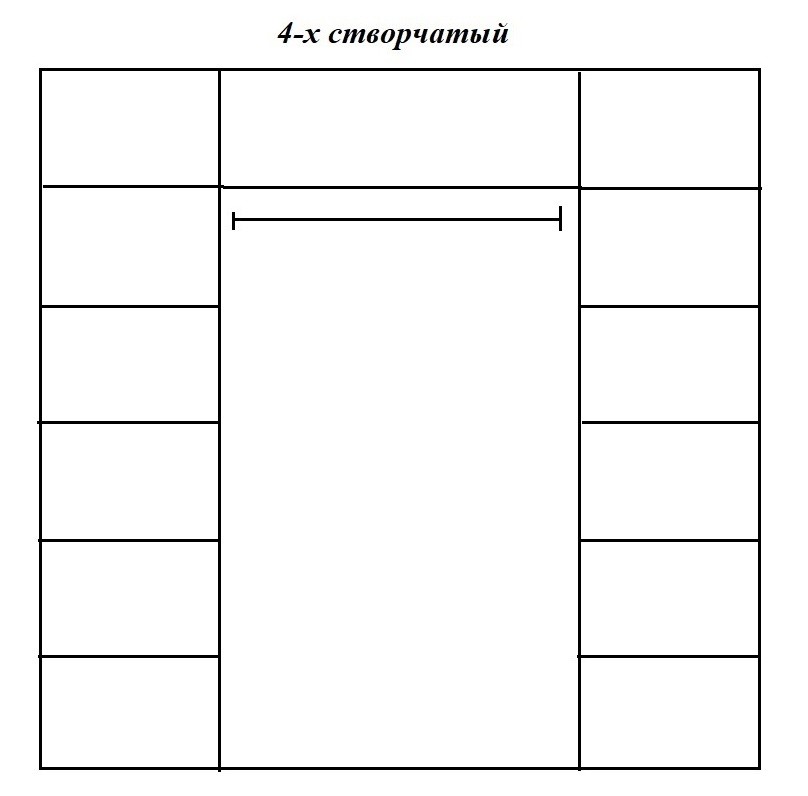 Шкаф Глория 4-х створчатый